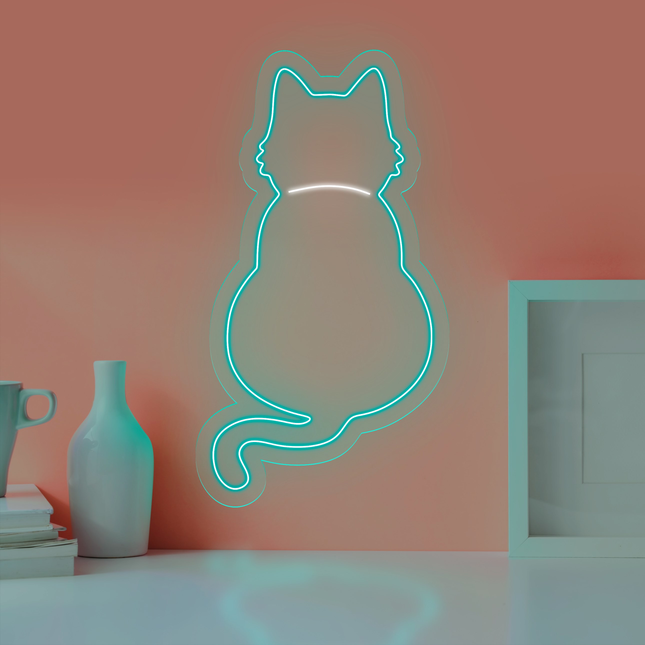 Bild von Neon Katze Silhouette