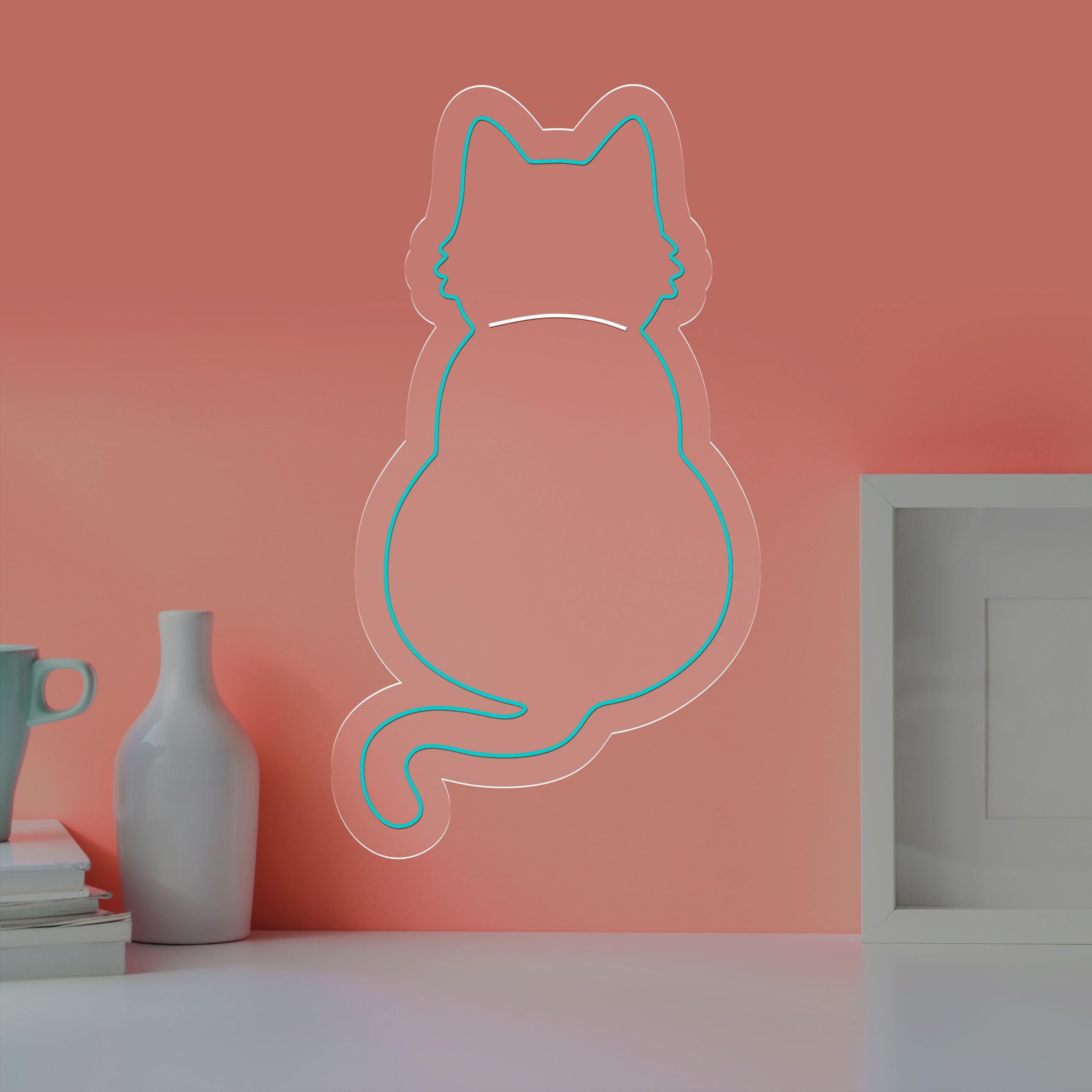 Bild von Neon Katze Silhouette