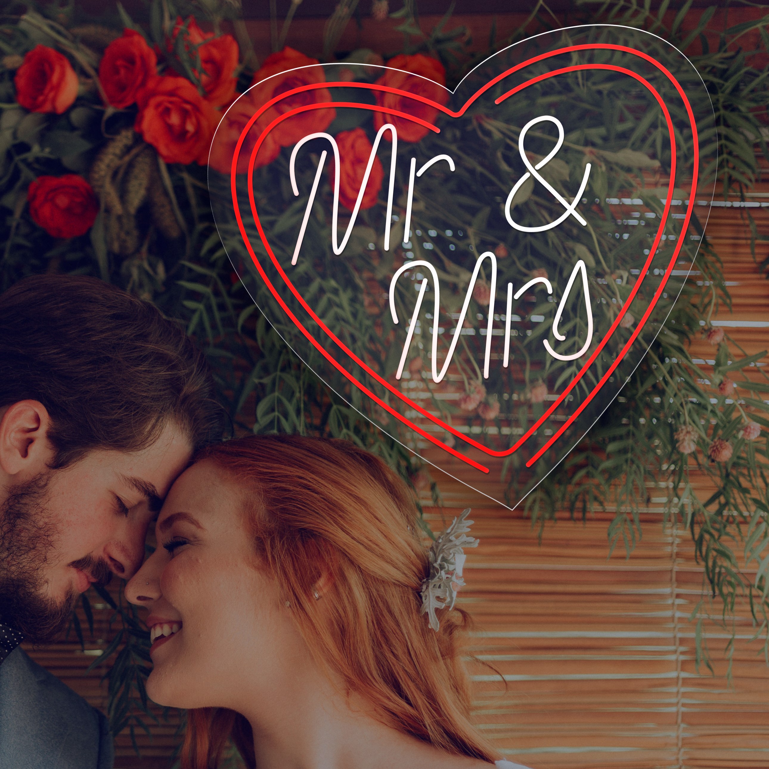 Bild von Neon für Hochzeit "Mr and Mrs"
