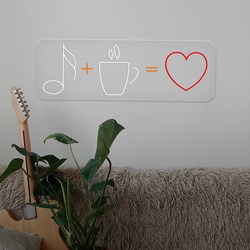 Zeige Details für Neon "Coffee + Music = Love" Bild von Neon "Coffee + Music = Love"