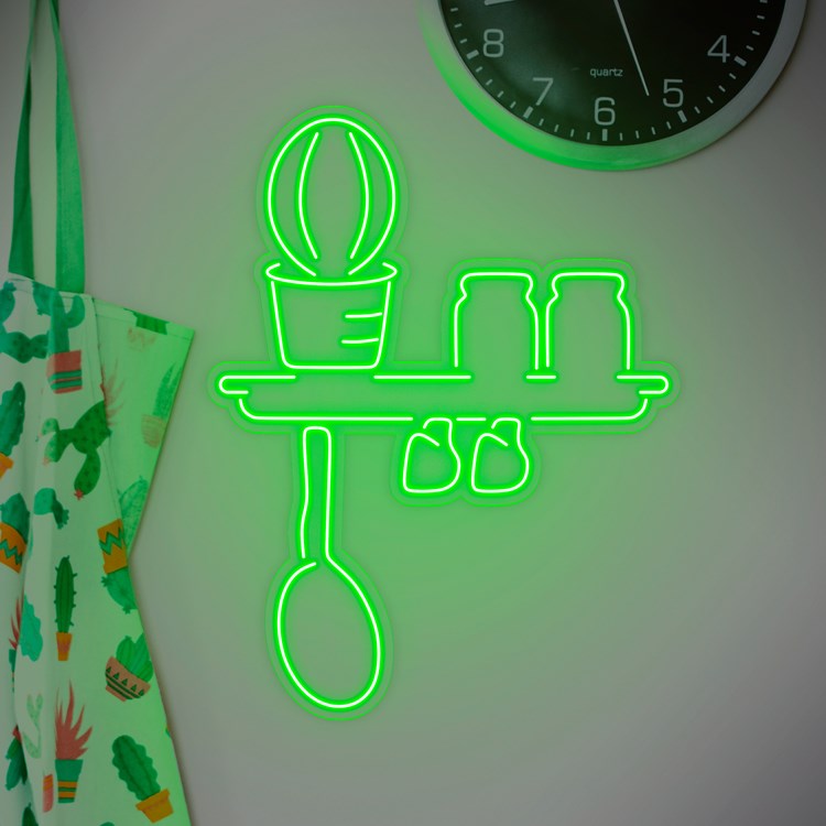 Immagine di Neon Mensola con Cactus