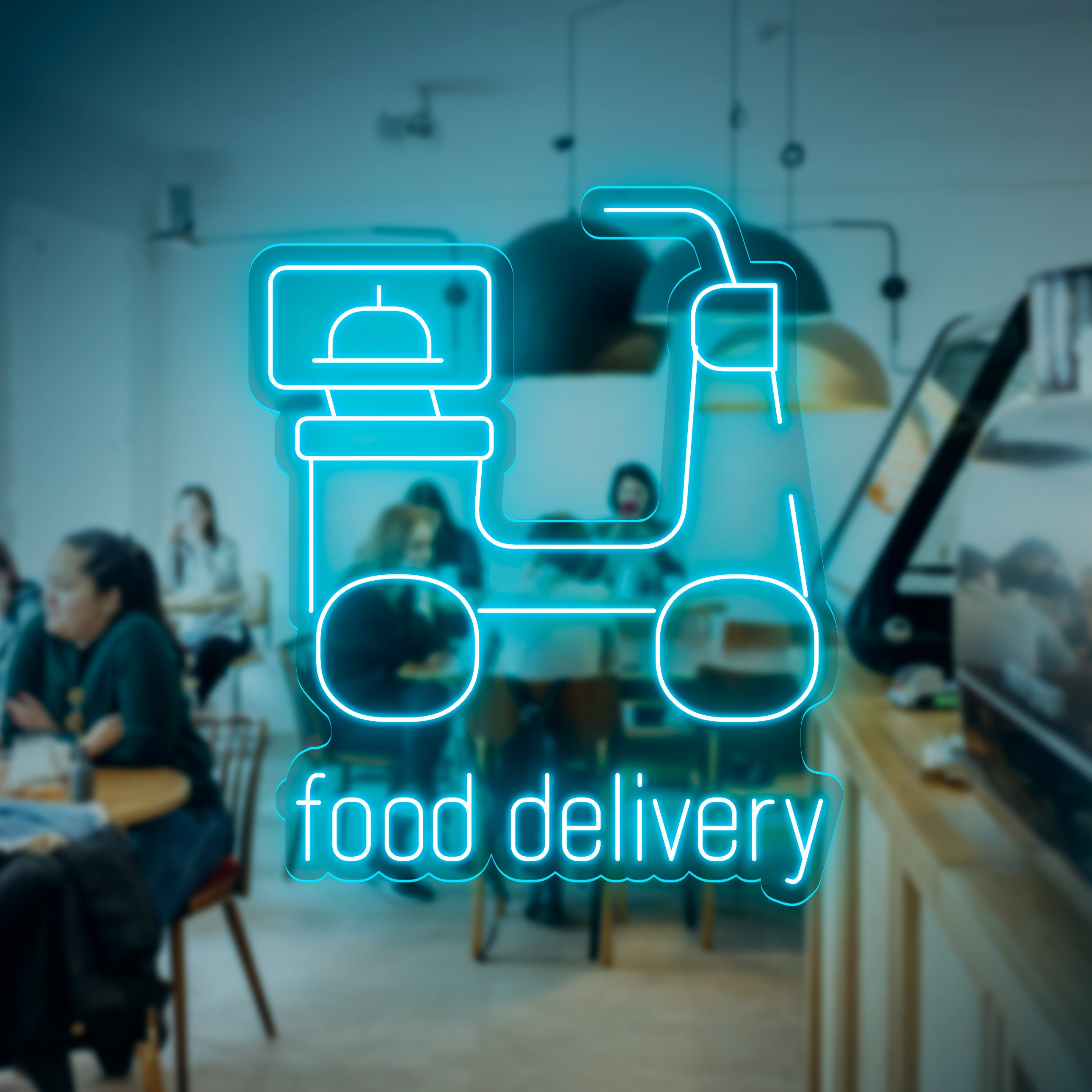 Immagine di Neon per ristorante "Food Delivery"