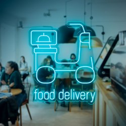 Zeige Details für Neon für Restaurant "Food Delivery" Bild von Neon für Restaurant "Food Delivery"