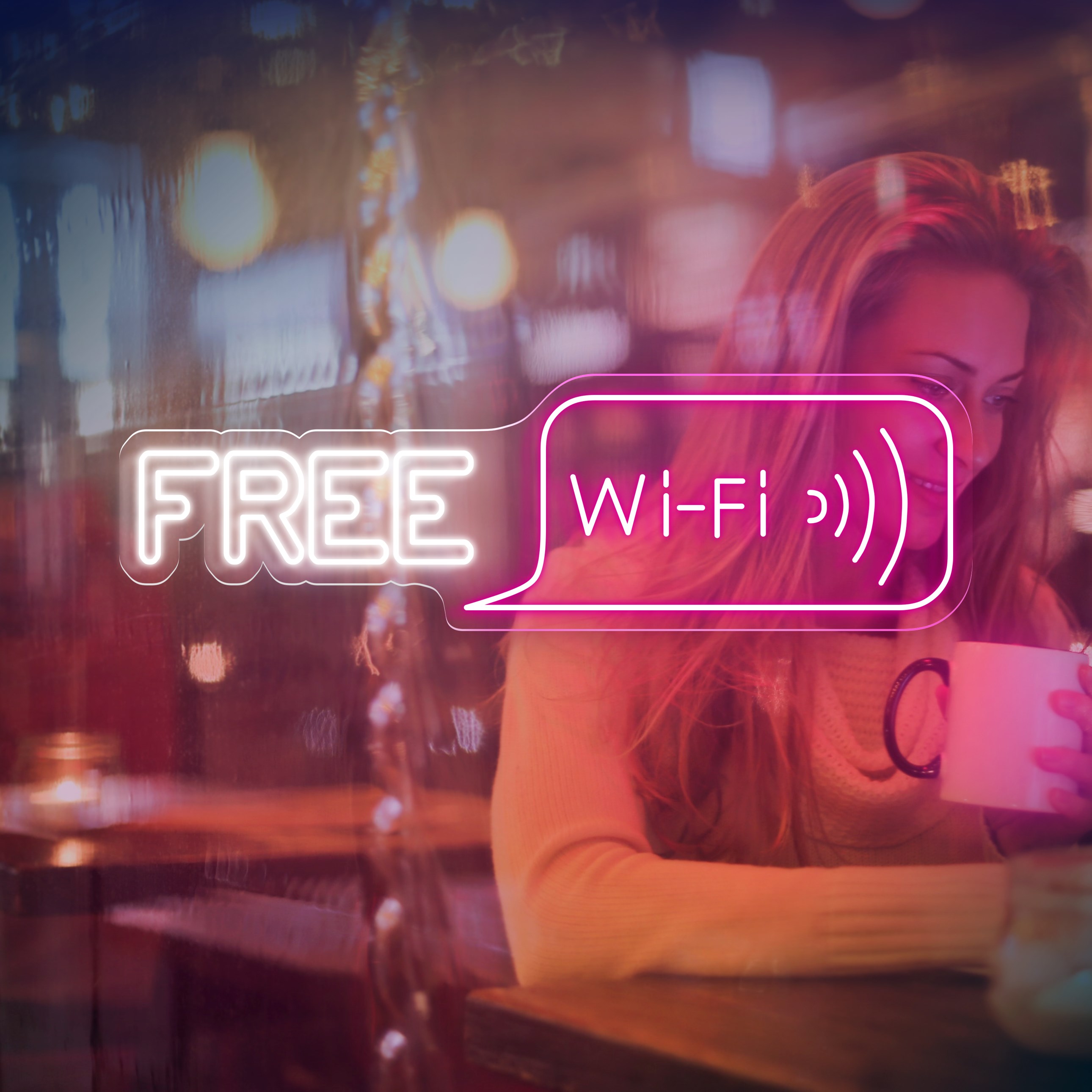 Picture of "Free Wifi" Neon Sign