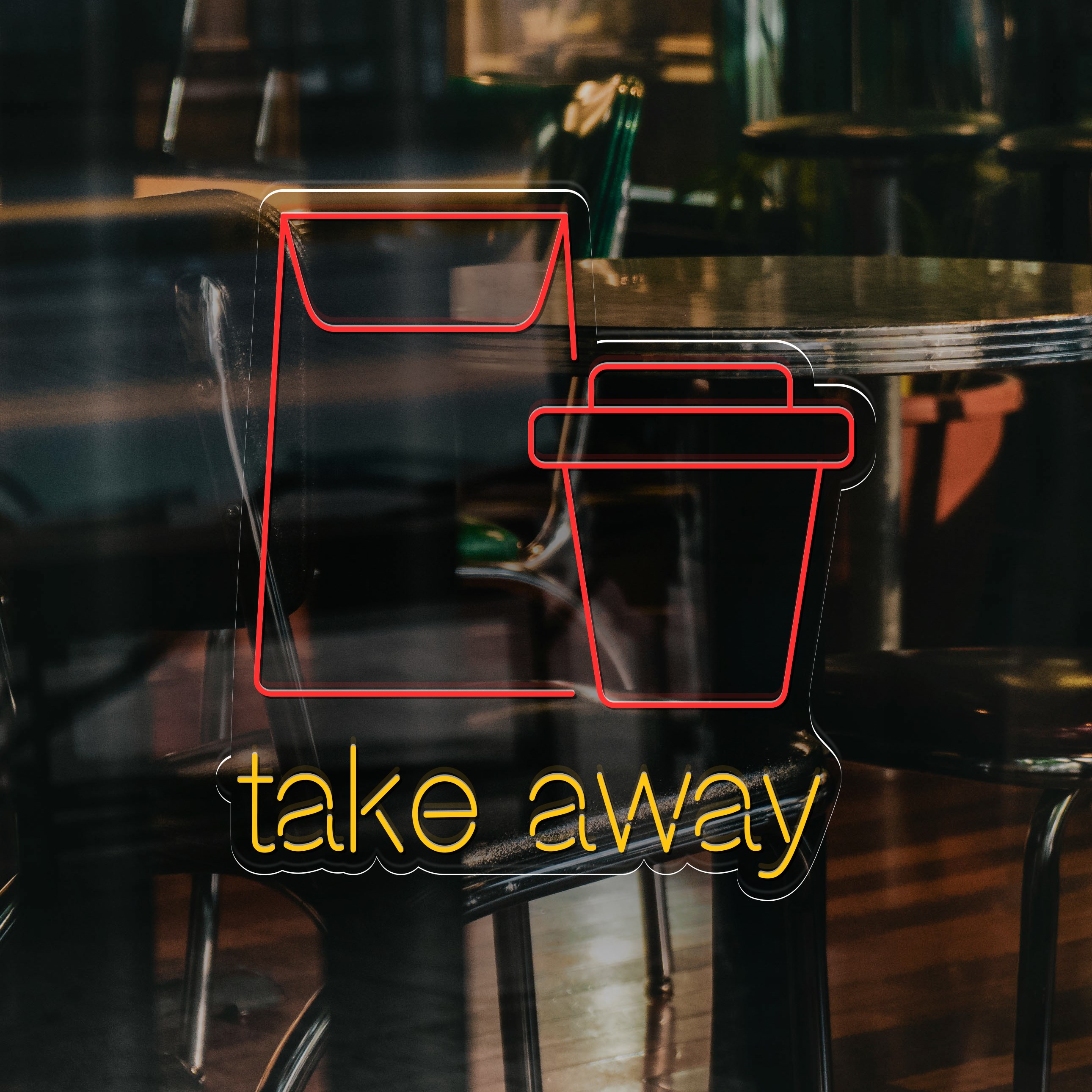 Imagem de Néon para restaurante "Take Away"