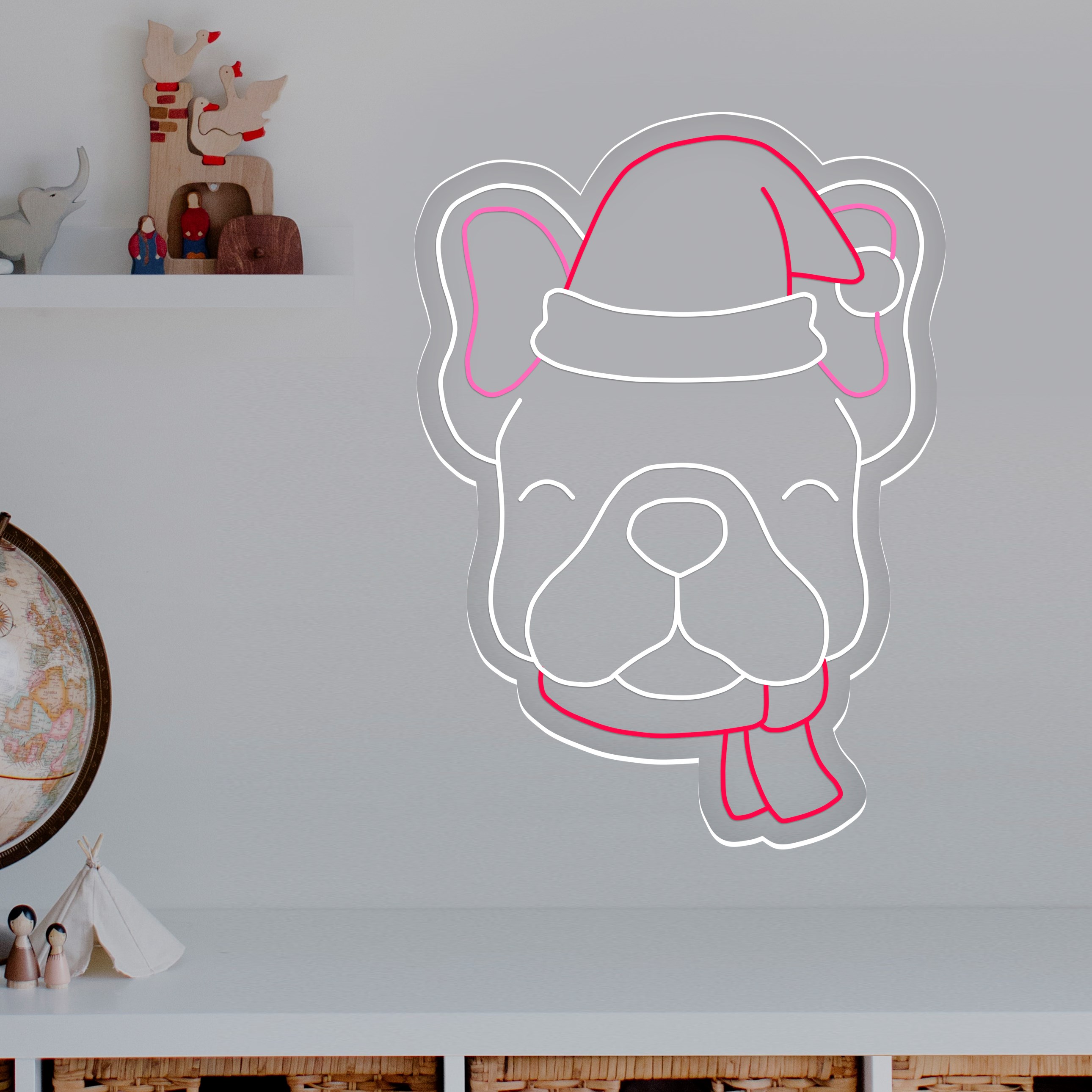 Immagine di Neon Bulldog di Natale