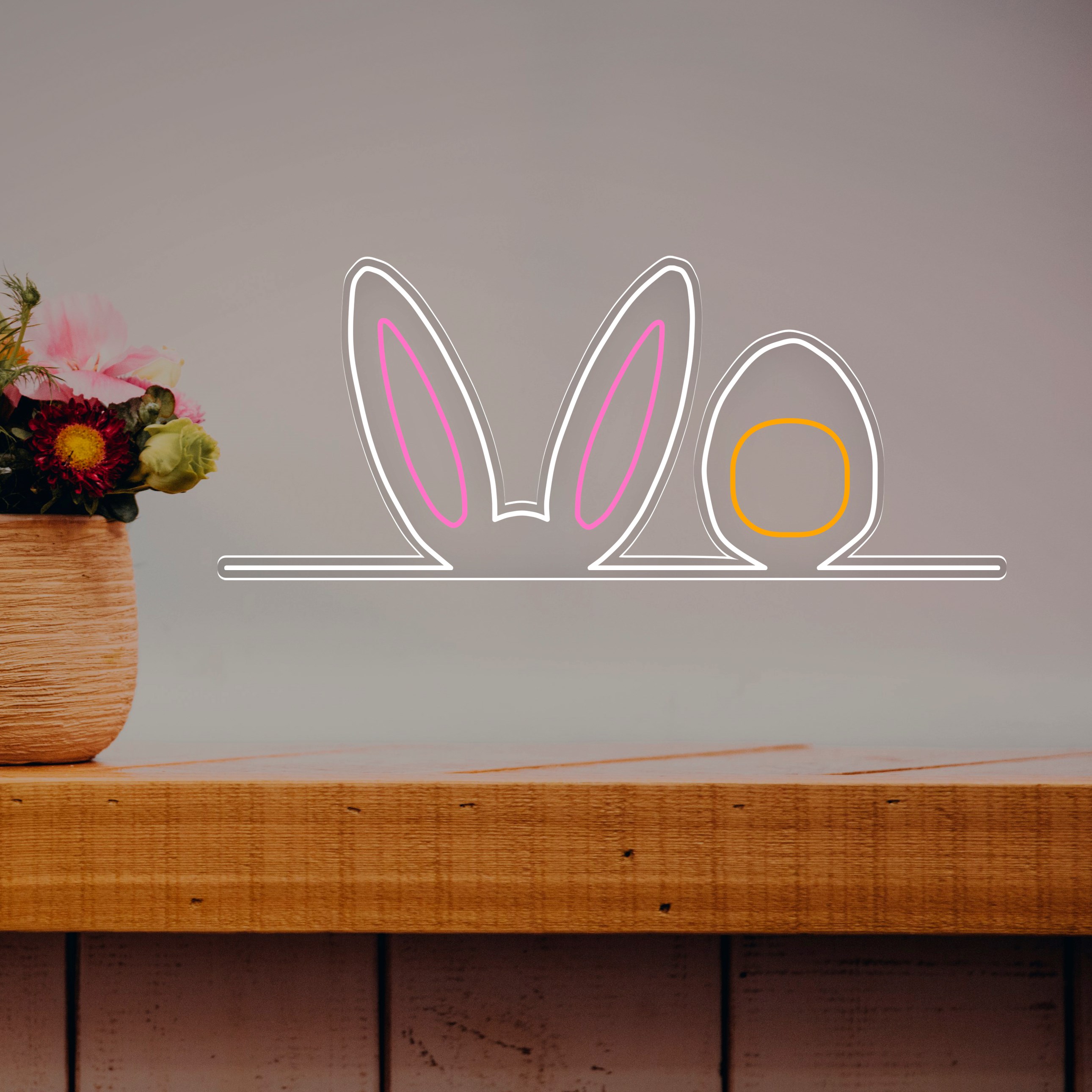 Bild von Ostern Neon Hase und Ei