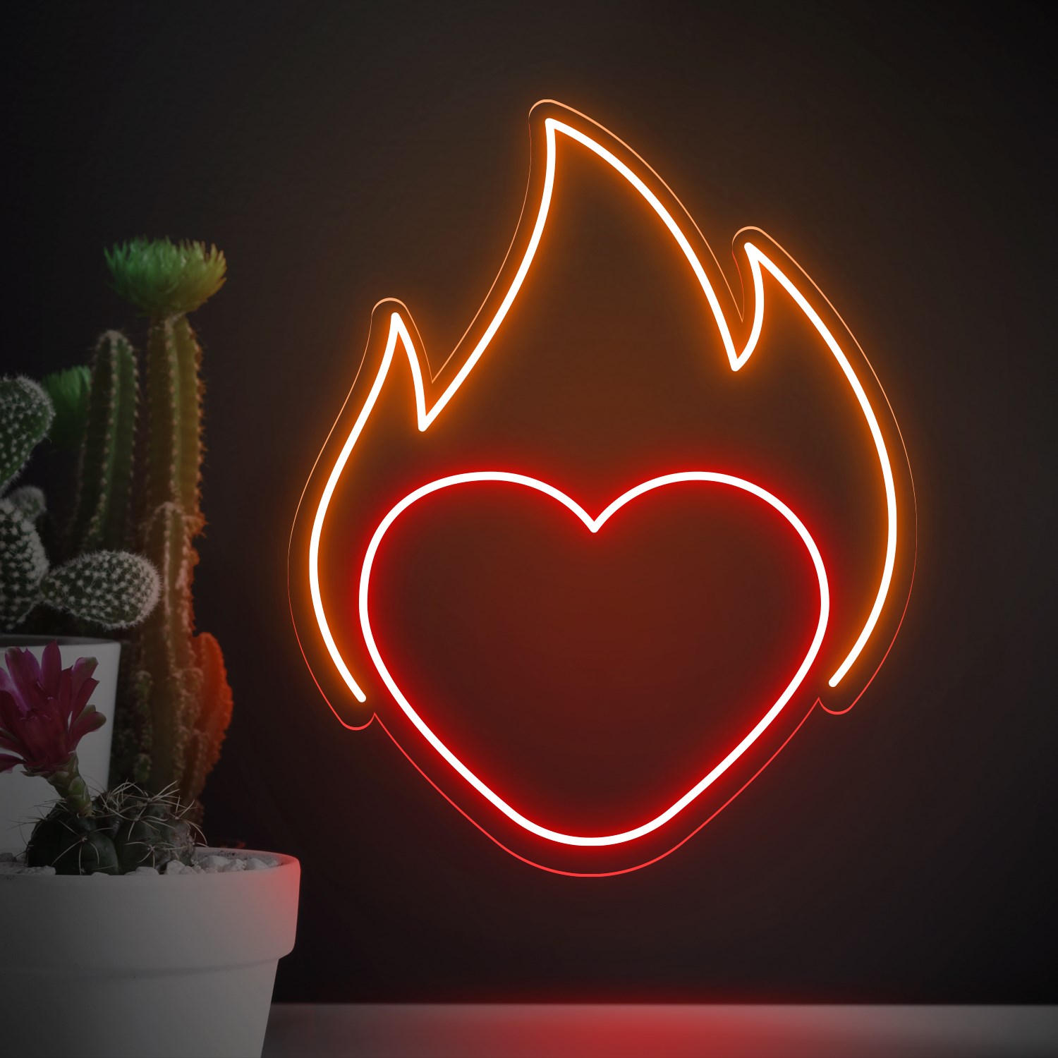 Picture of Fire Heart Neon Sign