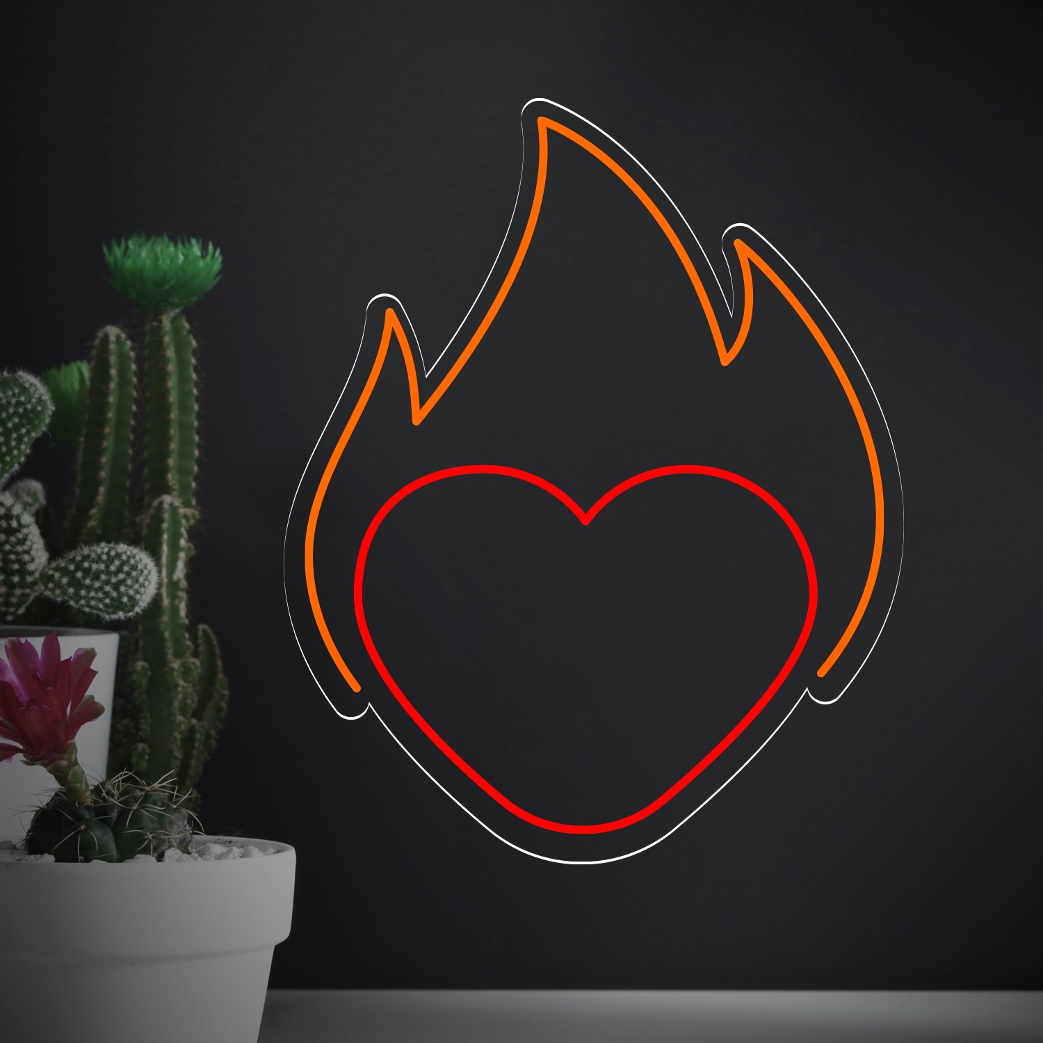Picture of Fire Heart Neon Sign