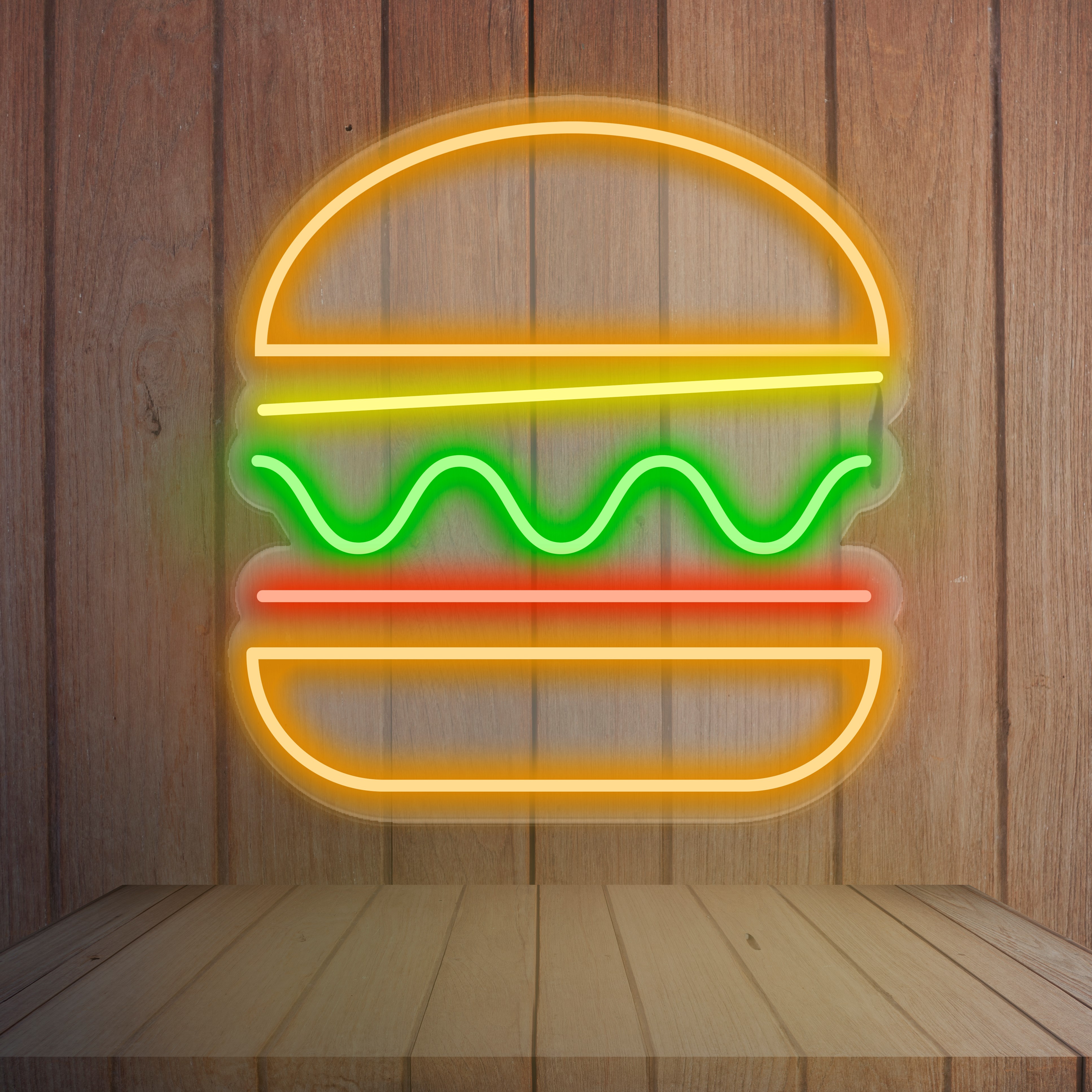 Bild von Neon Einfach Hamburger