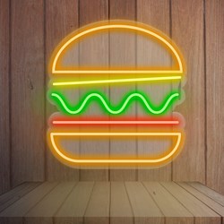 Mostrar detalles de Neón Hamburguesa Sencilla Imagen de Neón Hamburguesa Sencilla