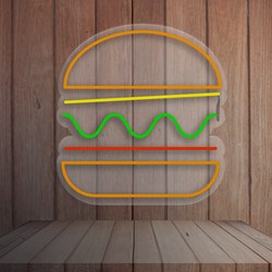 Mostrar detalles de Neón Hamburguesa Sencilla Imagen de Neón Hamburguesa Sencilla