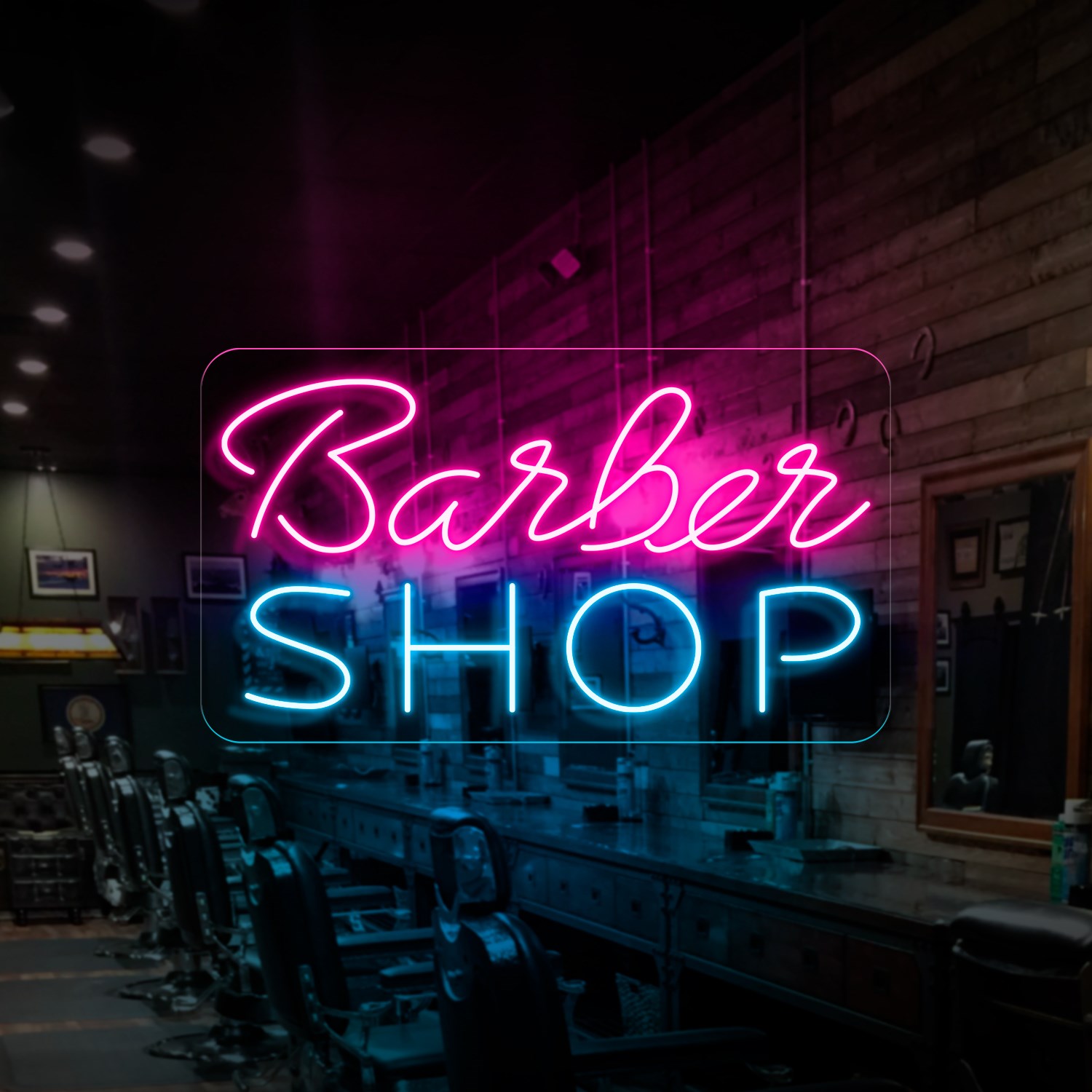 Immagine di Neon per barbieri "Barber Shop"
