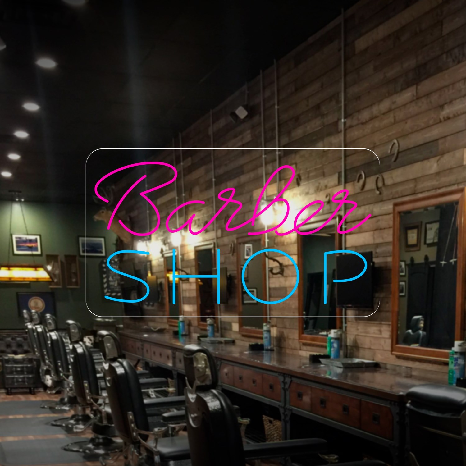 Immagine di Neon per barbieri "Barber Shop"