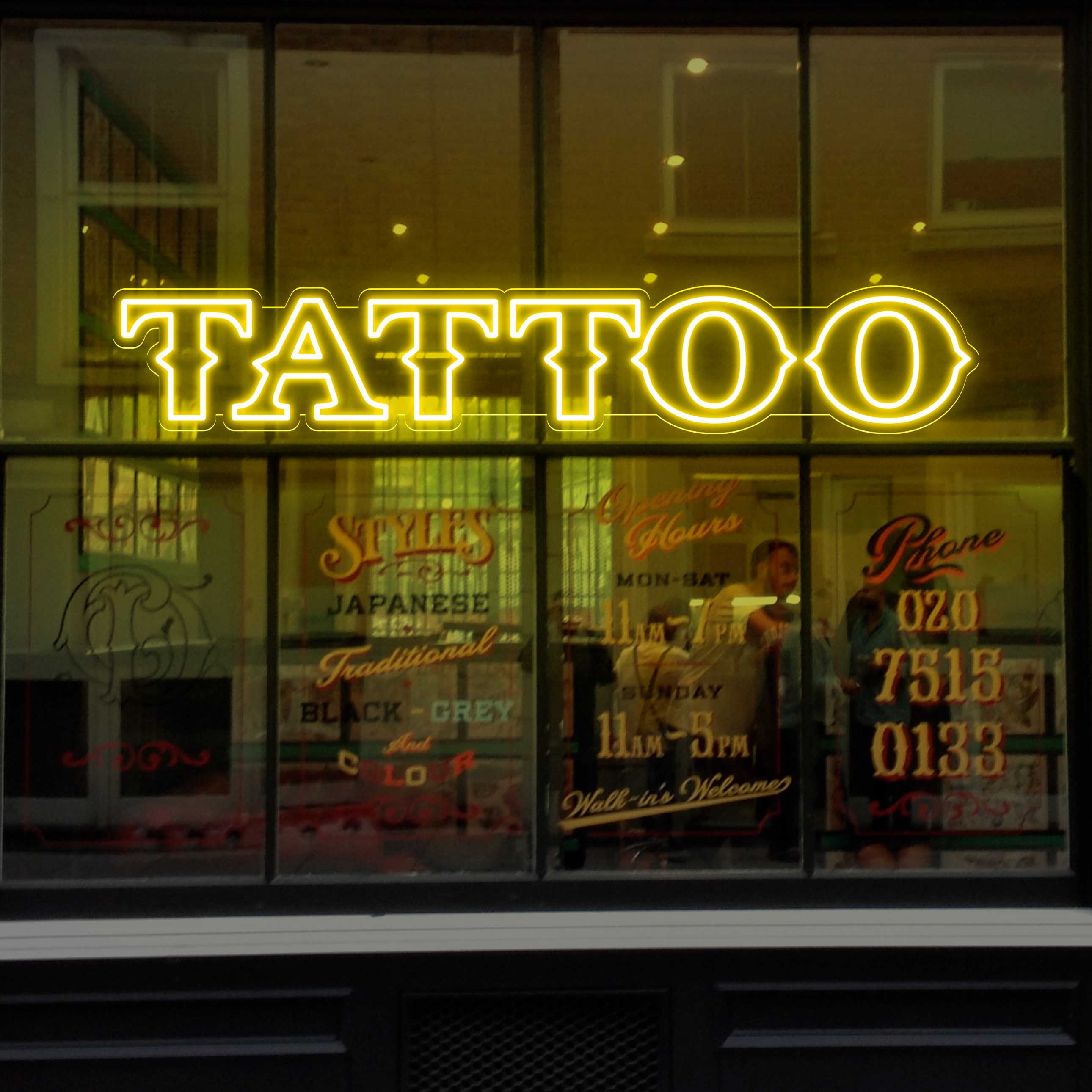 Immagine di Neon per negozi "Tattoo"