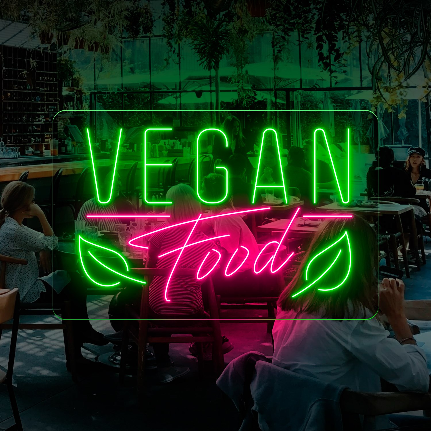 Immagine di Neon per ristorante "Vegan Food"