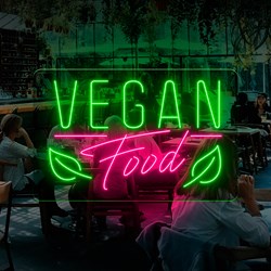 Imagen de Neón Para Tienda "Vegan Food"
