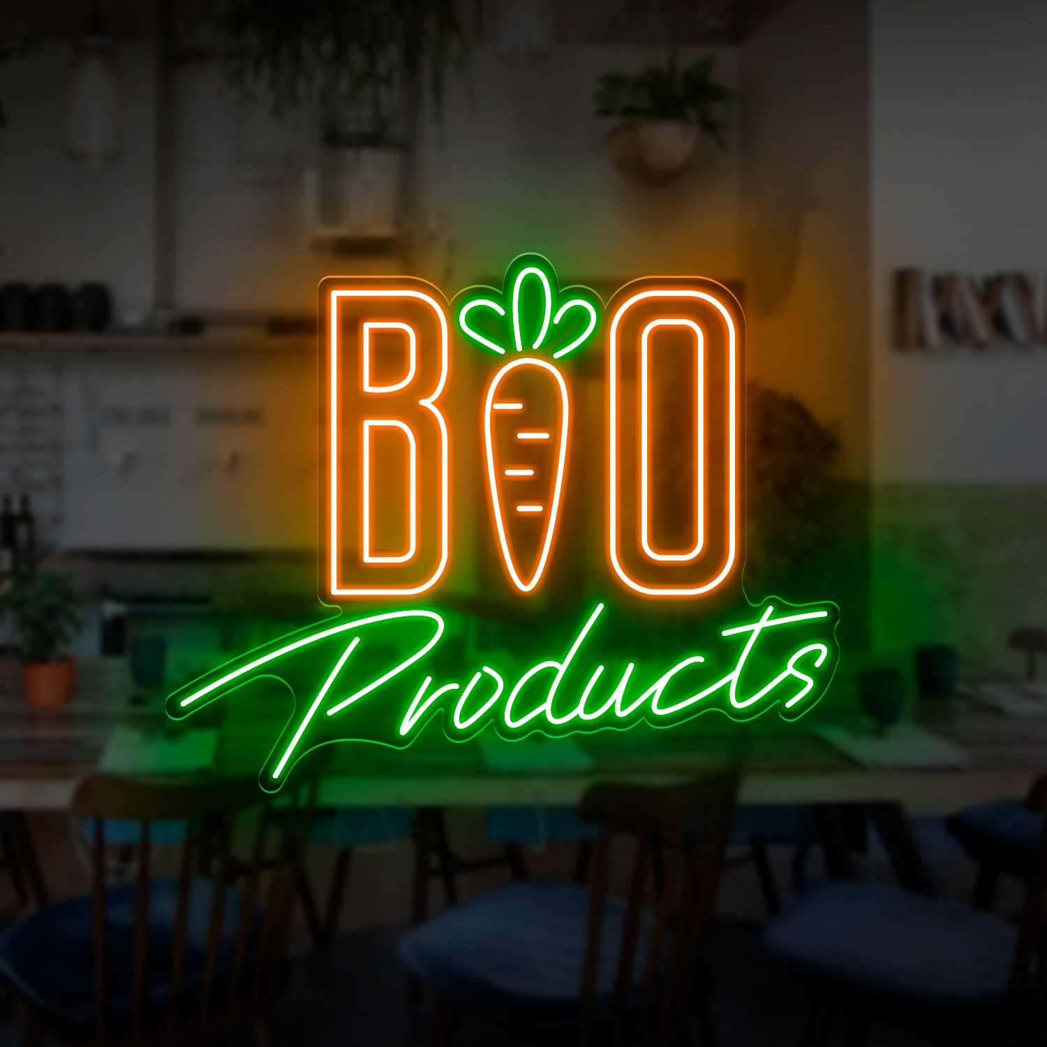 Immagine di Neon per ristorante "Bio Products"