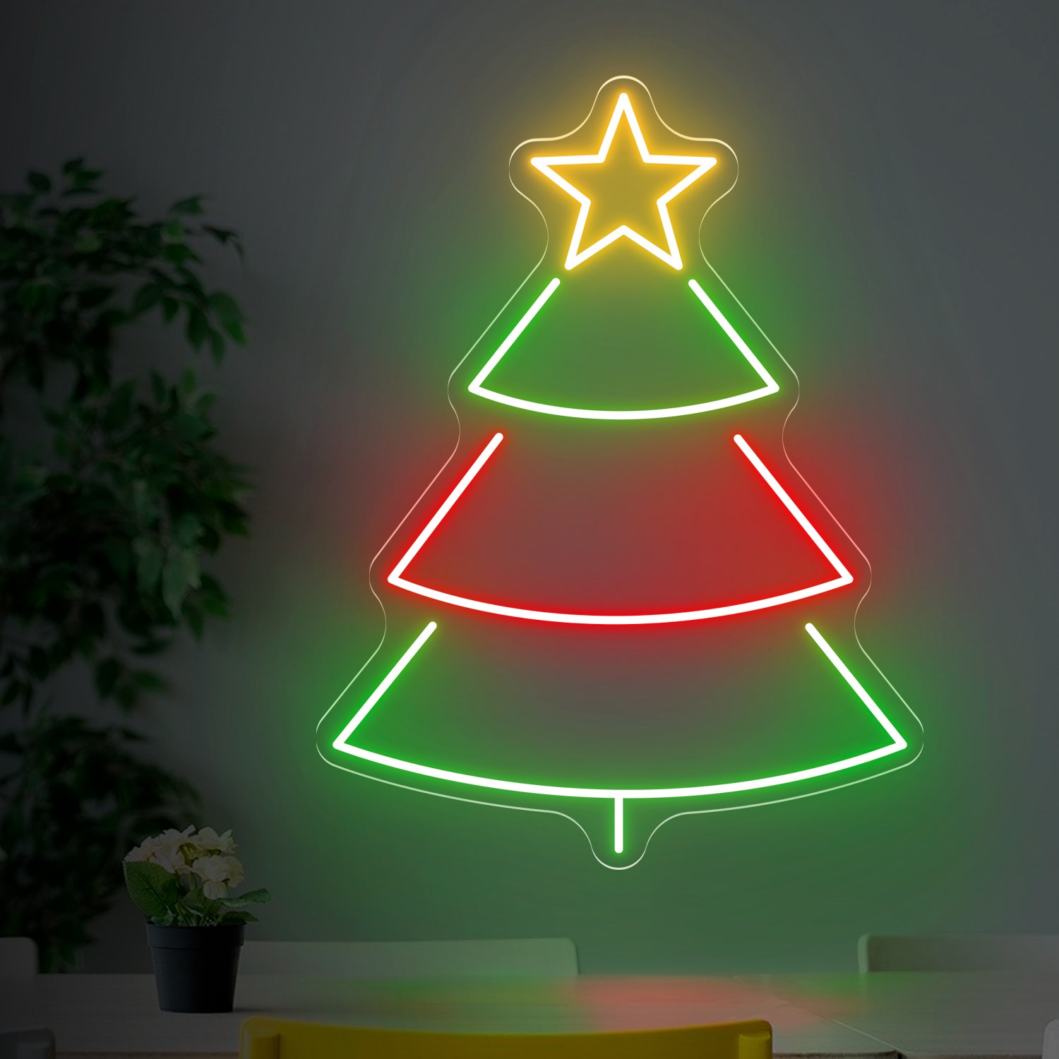 Bild von Weihnachten Neon Einfacher Baum