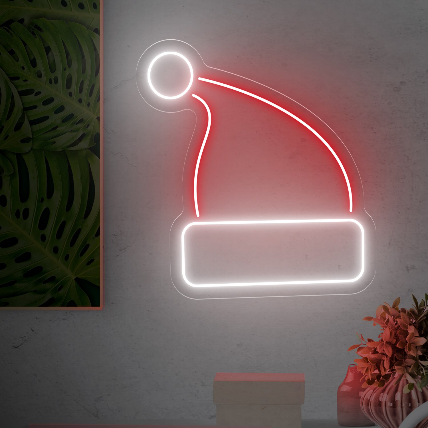 Bild von Weihnachten Neon Nikolausmütze