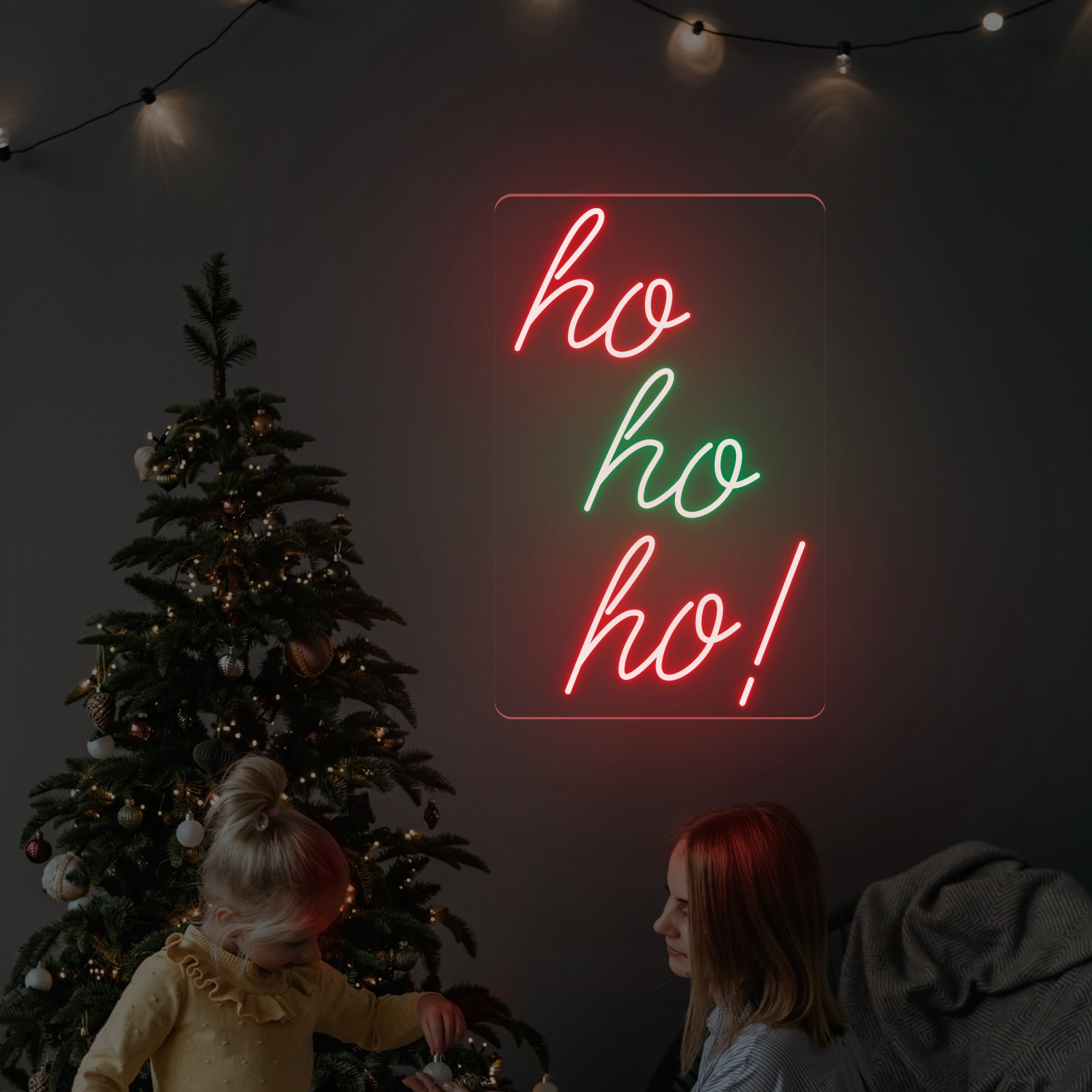 Bild von Weihnachten Neon "Ho ho ho"