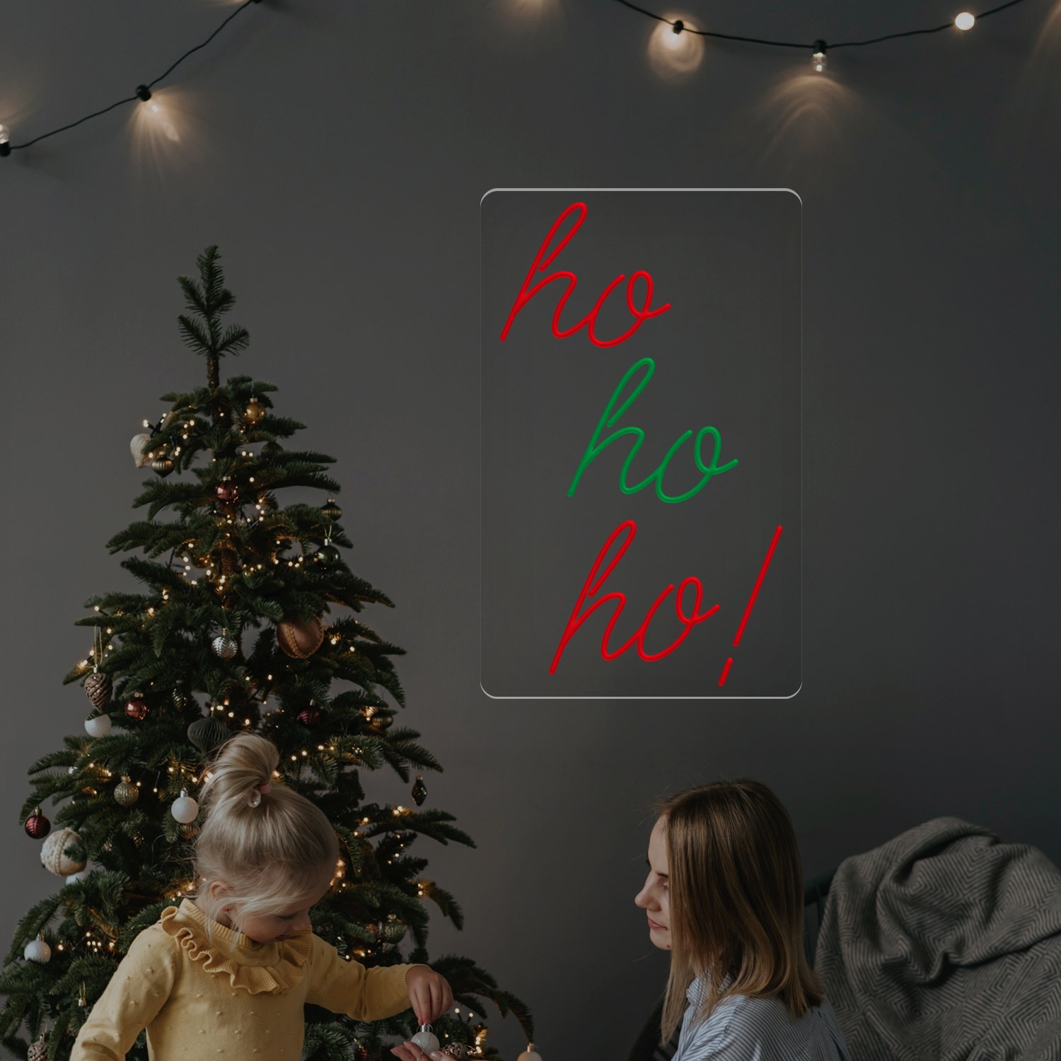 Bild von Weihnachten Neon "Ho ho ho"