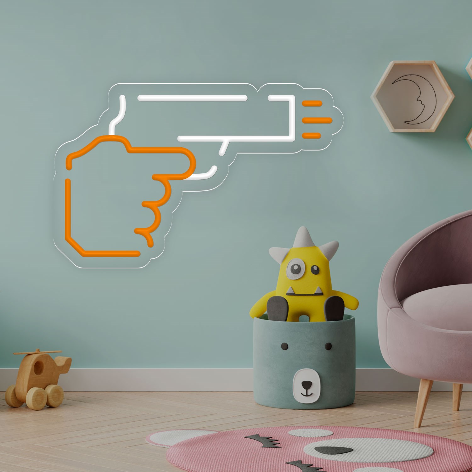 Immagine di Neon economico Mano con Pistola
