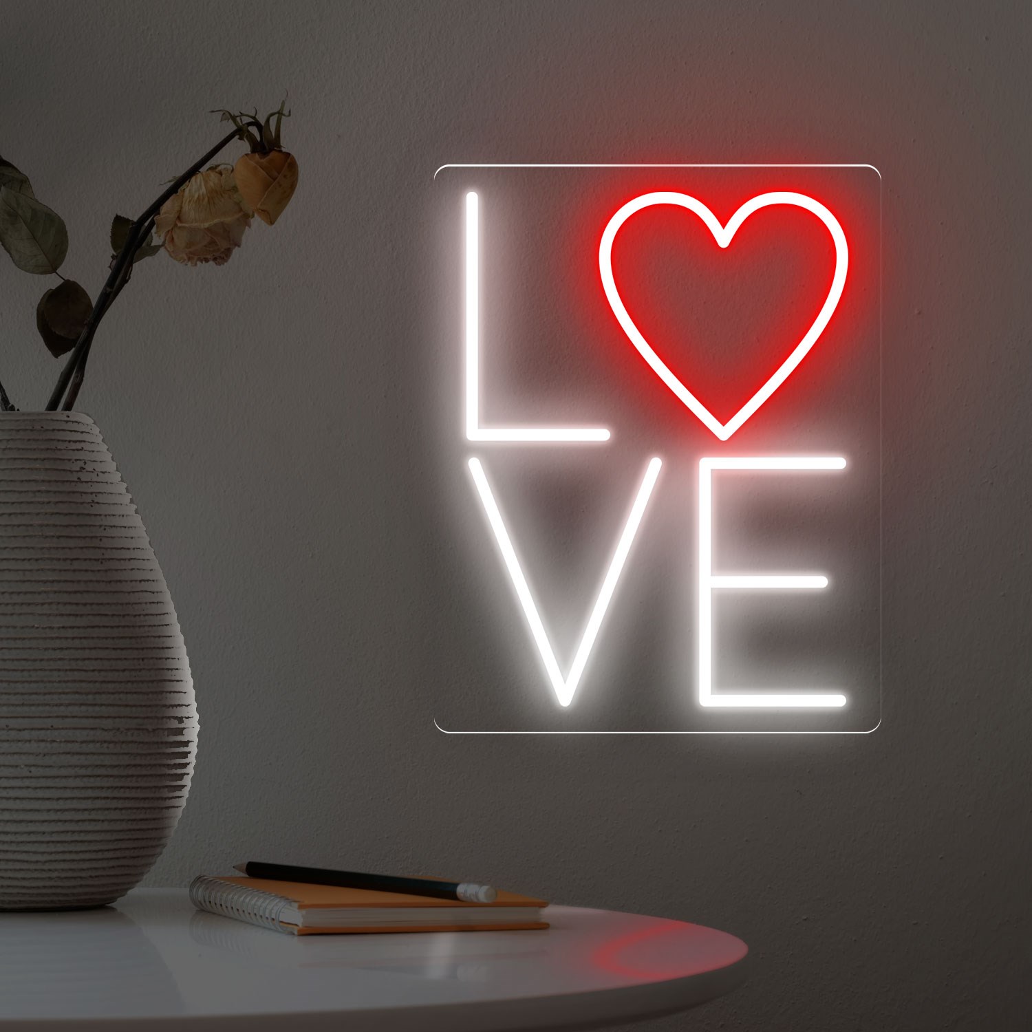 Bild von Günstige Neon LOVE Quadratisch