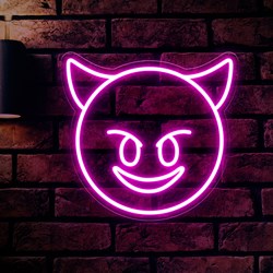 Show details for Devil Emoji Neon Sign Picture of Devil Emoji Neon Sign