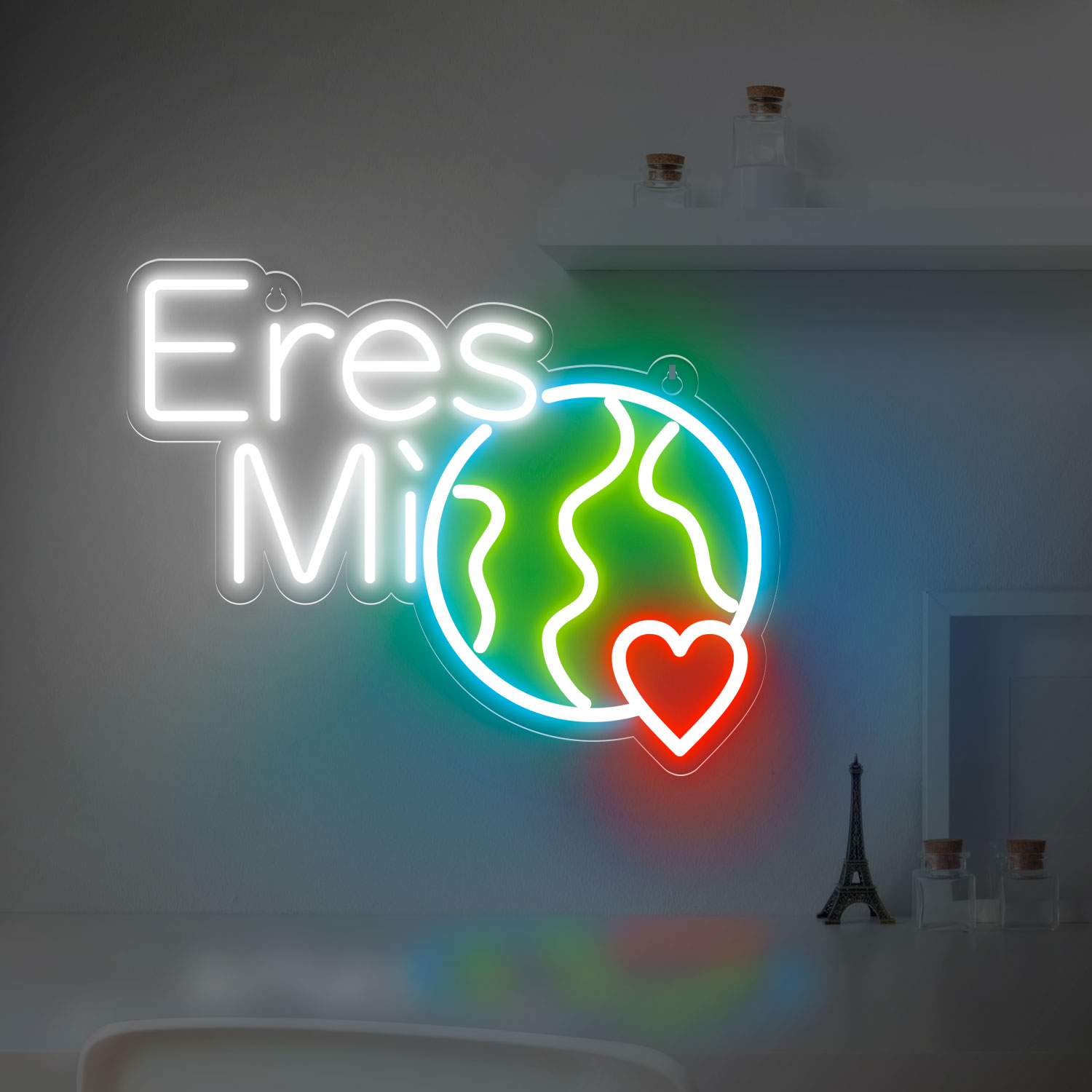 Immagine di Neon per san Valentino "Sei il mio mondo"