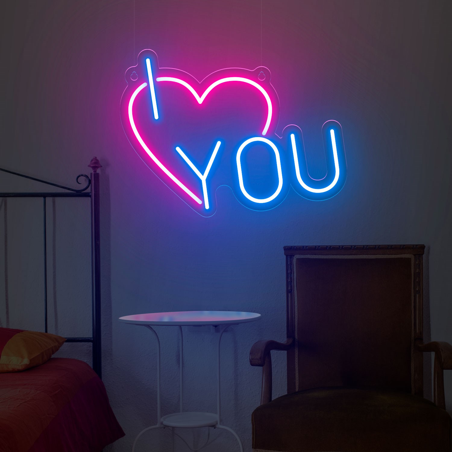 Bild von Neon für den Valentinstag "I Love You"