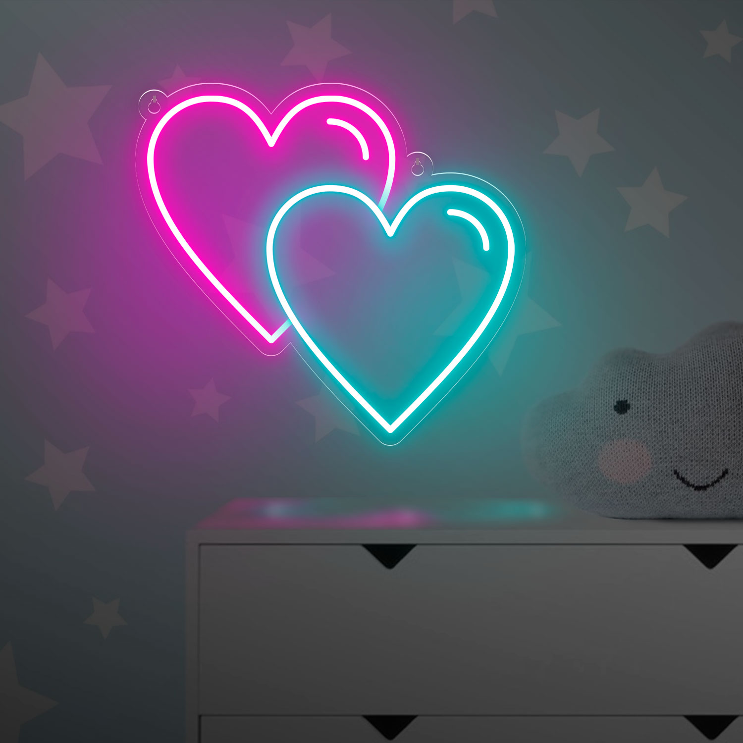 Picture of Double Heart Neon Sign
