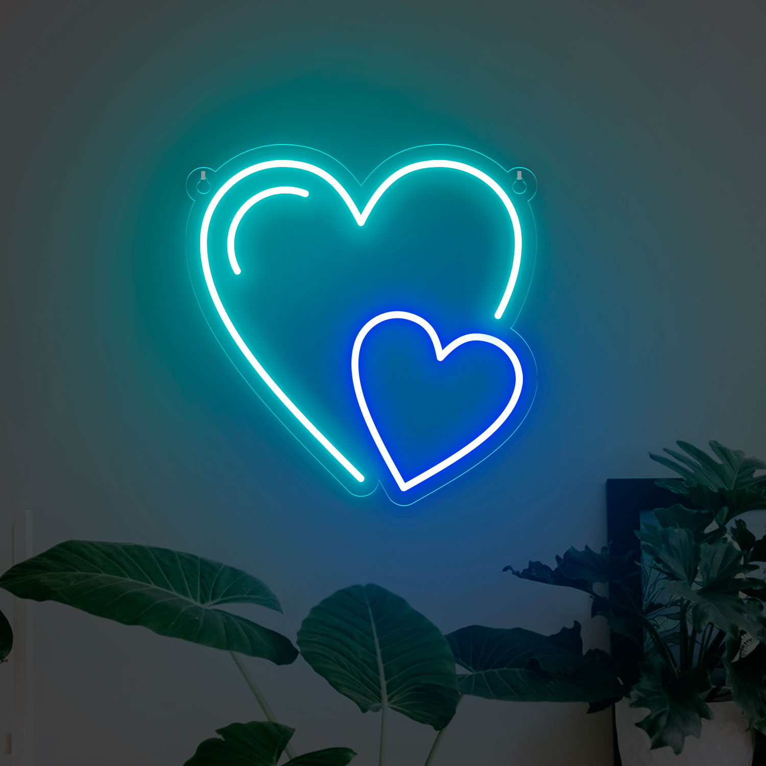 Immagine di Neon per San Valentino Cuore Doppio