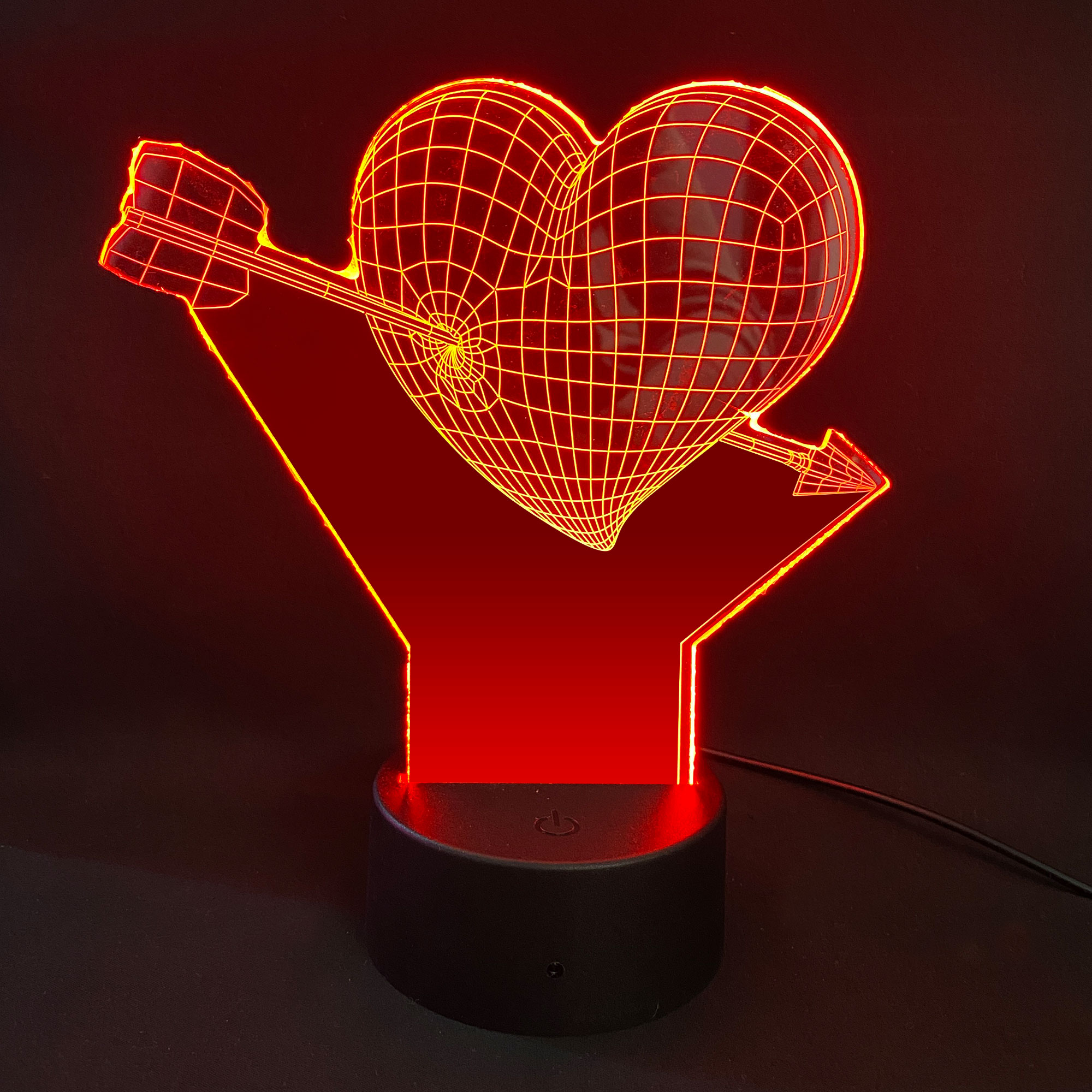 Lampe 3D personnalisée - Cœur