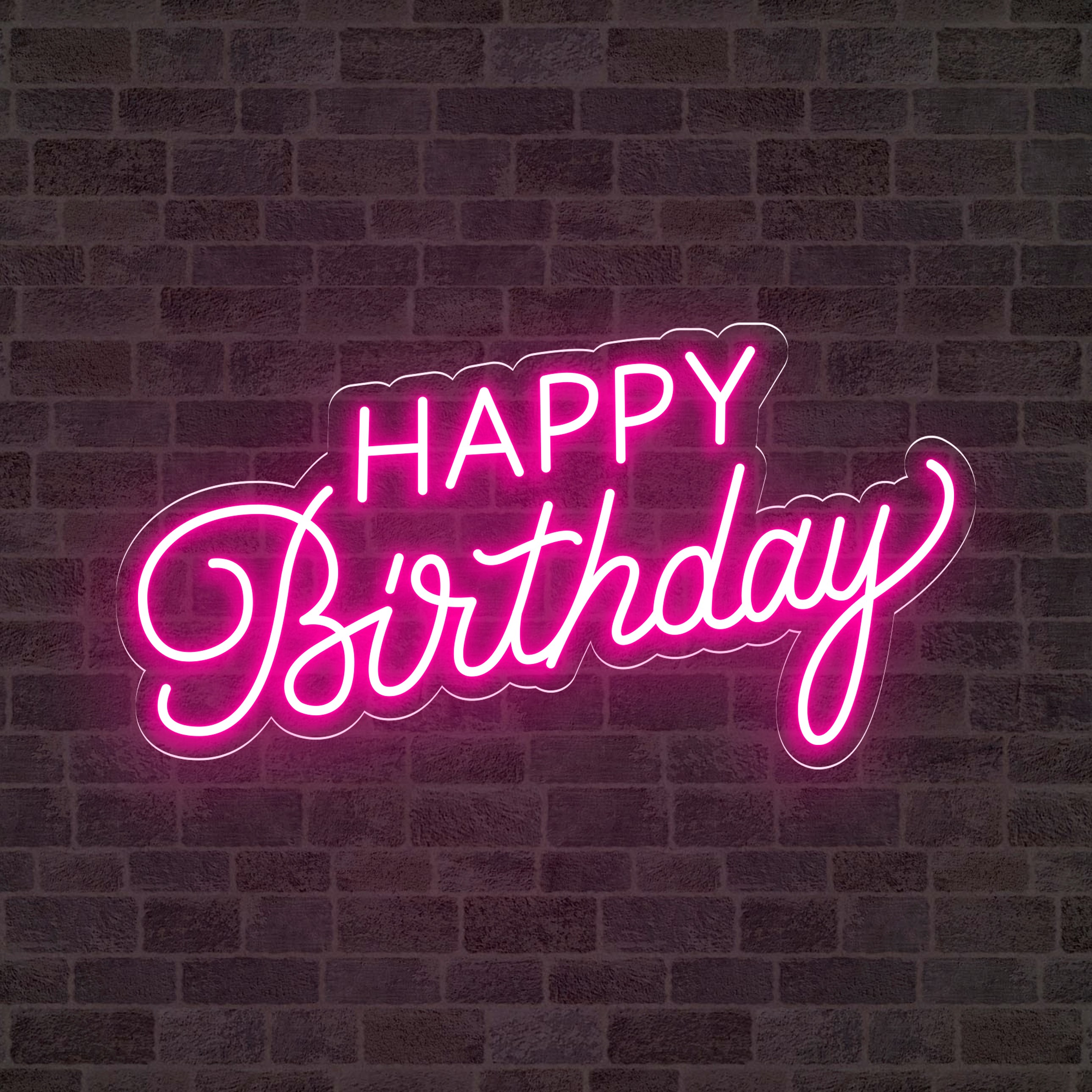 plato Siete Útil Neon Happy Birthday #2 Letras y Carteles de Neón Personalizados Online. Oh!  My Neon, donde Comprar Letreros de Neón Personalizados Flexibles y Baratos